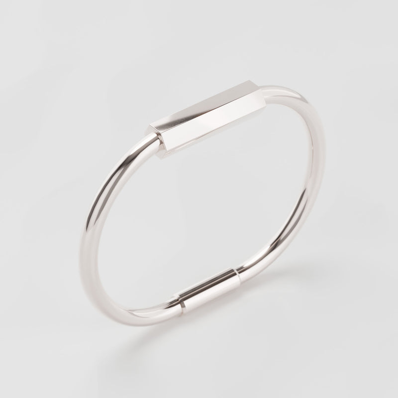Tiffany Lock Bangle in Rose and White Gold with Half Pavé Diamonds – Lux  Afrique Boutique