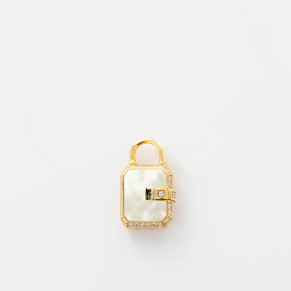 Mini Padlock Mother of Pearl Pave